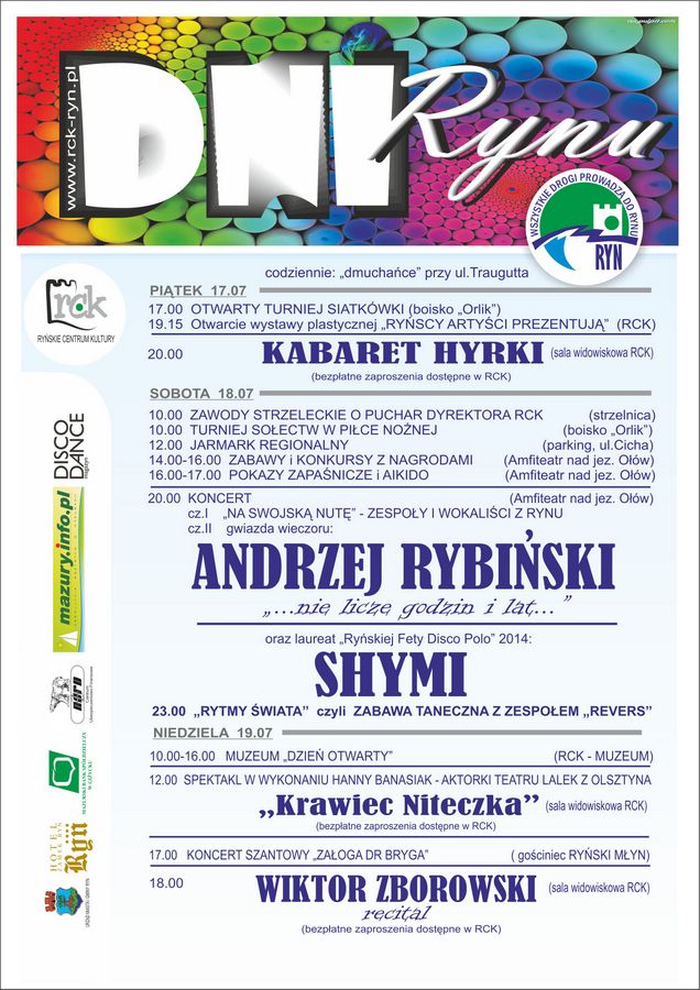 Plakat informacyjny Dni Rynu 2015