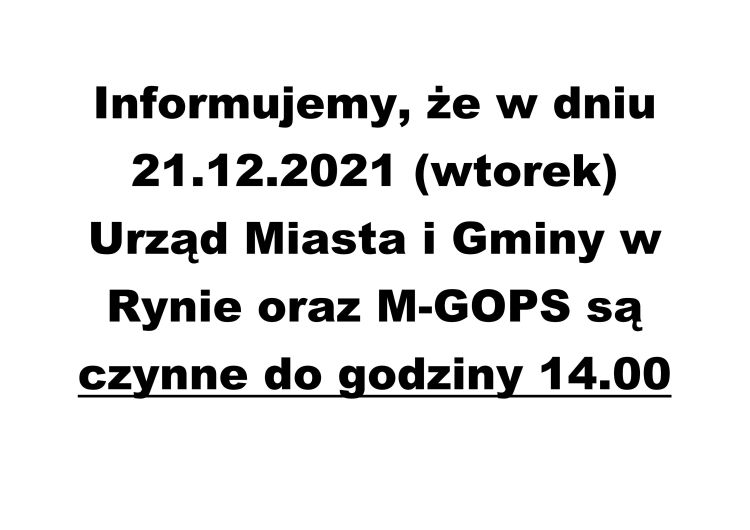 godziny otwarcia 21.12