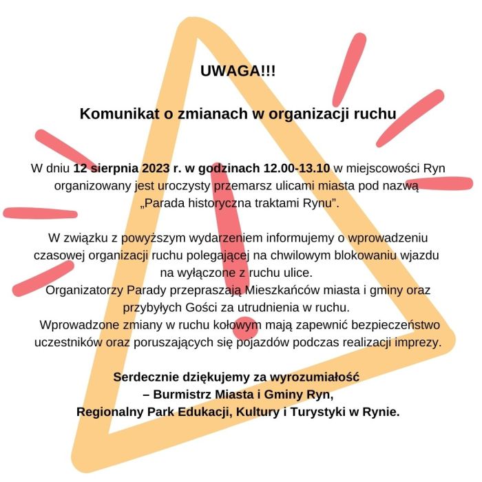 zmiana w organizacji ruchu